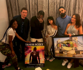 Travis Scott + Team with his Astroworld + Sicko Mode Plaques
